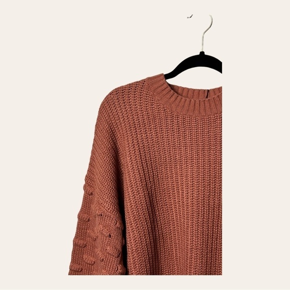 1152. ‎ KAYLA’S ARMOIRE LONG SLEEVE SWEATER SIZE MEDIUM BURNT ORANGE KNITTED - Picture 4 of 11